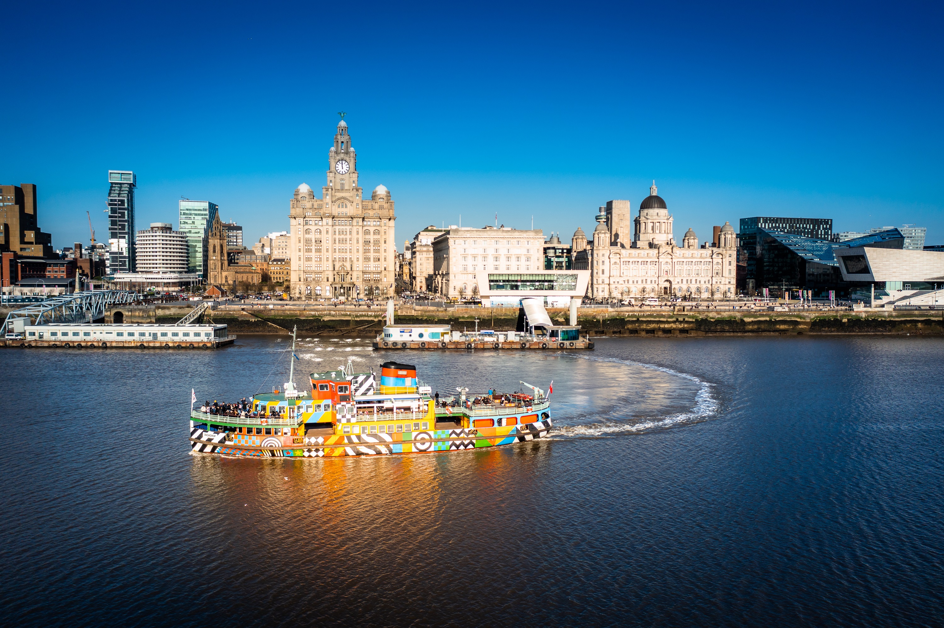 The ferry turning