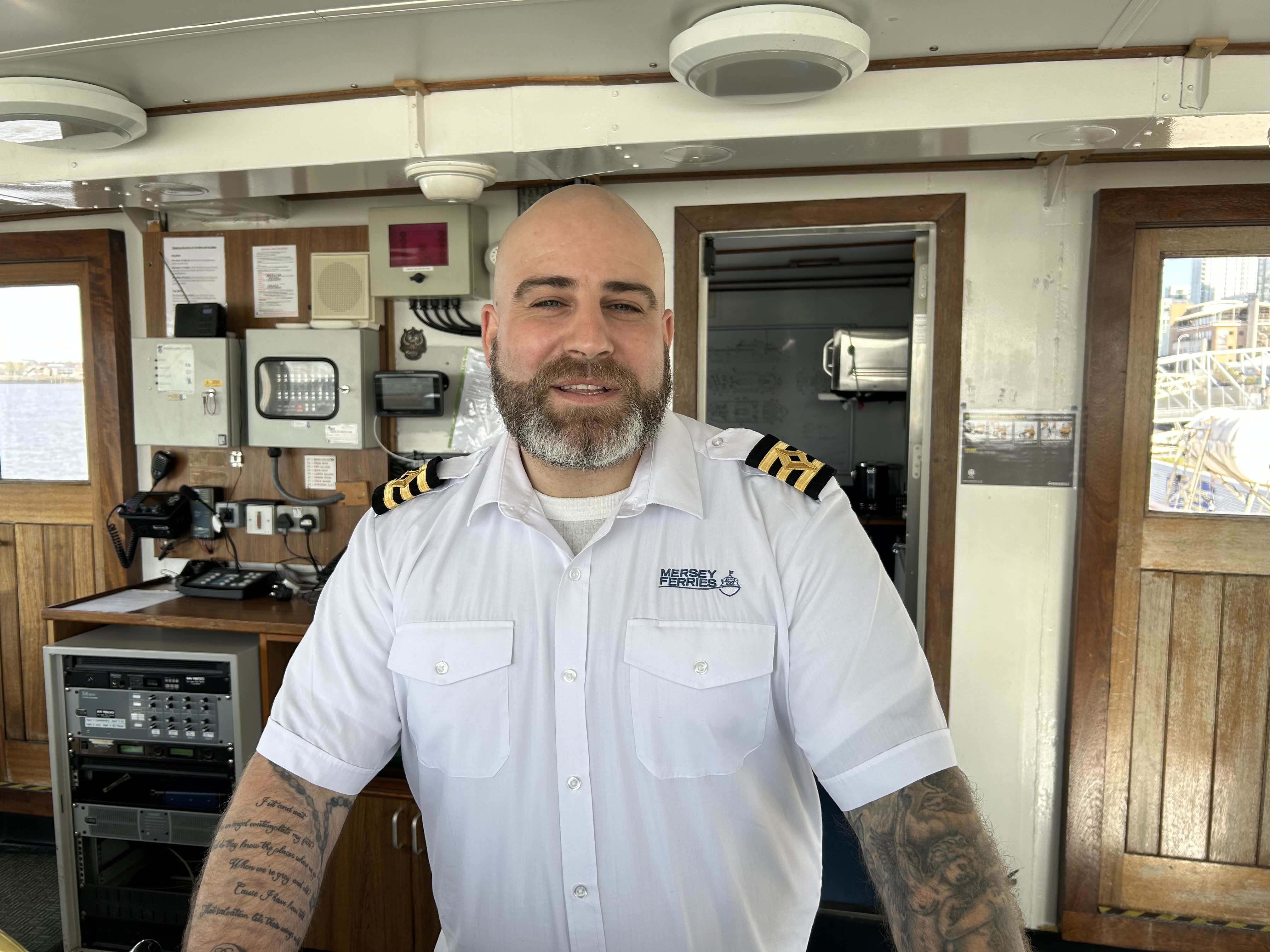 Jay Hennessey, Mate, on the bridge of the ferry